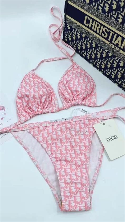 be pink be dior|pink Dior bikini.